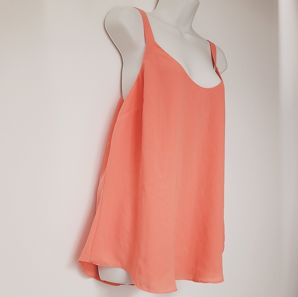 EUC Le Chateau Bright Coral Breezy Cami Sz Large - Picture 3 of 7